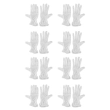 8 Paar Schutz Rutschfest Weiss Baumwoll Arbeit Fahrhandschuhe