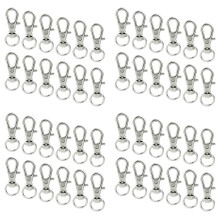 200 Pcs Swivel Clasps Lanyard Snap Hook,Metal Swivel Lanyard Snap Hook Lobster Claw Clasp Silver