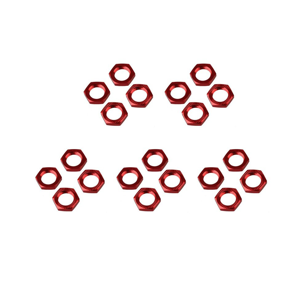 20Pcs 17Mm Upgrade Wheel Hex Hub Nut Cover N10177 For Rc1:8 Model Car, Red 6032788481904