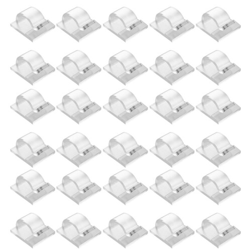 Hooks for Outdoor String Lights Clips 30 Pack Clips Clear Light Hook with 30 Waterproof Adhesive Backing