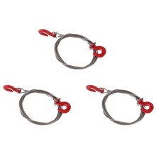 3X 1/10 RC Auto Kriecher Stahl Abschlepp Seil mit Haken für SCX10 Wraith Axial D90 Spielzeug Teile