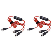 2X WERSI 5-Pin Midi to USB in-Out Cable Adapter Converter for Windows Ios Laptop to Music Piano Keyboard