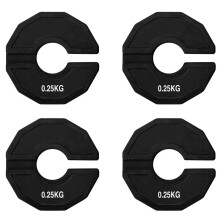 4X Gym Micro-Plates Dumbbell Piastra di Peso Frazionata Piastre di Peso Frazionate In Gomma Aggiunta Sostituzione Nero 0,25 Kg