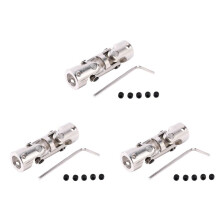 3X Rc Double Universal Joint Cardan Joint Gimbal Couplings with Screw,4x4Mm