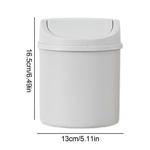 Mini Trash Can with Lid, Compact Small Trash Bin for Desk, Car, Kitchen, Bathroom, Grey 1