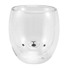 Double-Layer Coffee Cup Glass And Mug Cute Animal Tumbler Handmade Mug  Child Girl Bear