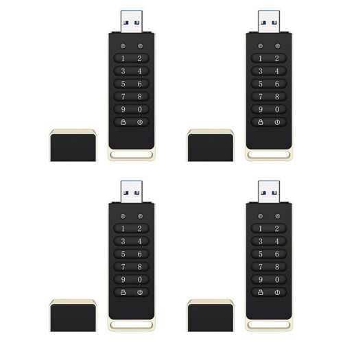 4X Secure USB Drive, 32GB Encrypted USB Flash Drive Hardware Password Memory Stick with Keypad USB 3.0 Disk Flash Black