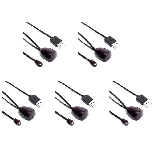 5X IR Extender Infrared IR Remote Control Receiver USB IR Receiver Adapter Transmitter for Cable Box Stereo Receiver
