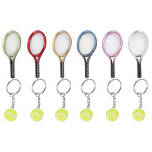 6 Piezas Raqueta de Tenis Llavero de Bola Colgante Bolsa Accesorios para Bolsa Deporte Publicidad Recuerdo de Fans Llavero