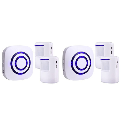 Motion Sensor Alarm System, Wireless Home Security Driveway Alarm Indoor,PIR Motion Detector Alert with 4 Sensor US Plug