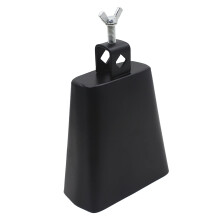 5 Inch Iron Cowbell Percussion Instrument with Clapper for Drum Set, Bright Tone, Easy Mounting
