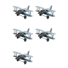5X Aircraft Model Decoration Vintage Biplane Handmade Home Decorations Desktop Decoration Desktop Decoration Aircraft