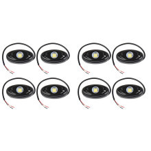 8Pcs 9LED Super Bright Rock Light Kit LED Waterproof LED Neon Underglow Light for Off Road Truck Boat White
