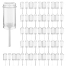 80Pcs Food Pusher Round Shaped Push-Pops Cake Cup with Lid Cake Push Pops Containers Cakepop Round Plastic Container