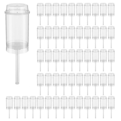 80Pcs Food Pusher Round Shaped Push-Pops Cake Cup with Lid Cake Push Pops Containers Cakepop Round Plastic Container