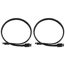 2X PCIE 4.0 X4 GEN4 SAS4 Oculink Cable SFF-8611 Braided Soft Extender Cable GPU SSD OCuLink 4X Silver-Plated Wire 24Gbps