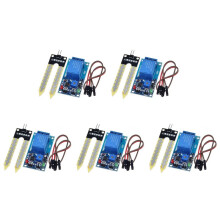 5X 12V Bodemvochtsensor Relaisbesturingsmodule Automatische Bewatering van de Vochtigheidsstartschakelaar