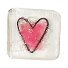 Pocket Token Glass Heart Card LembrançA Presente -Heart Keepsake Pocket Cards-Fused Glass Heart Pocket Token Rosa