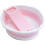 Foldable Washboard Basin with Integrated Washboard Surface, Thickened Plastic, Pink Laundry Tub 1