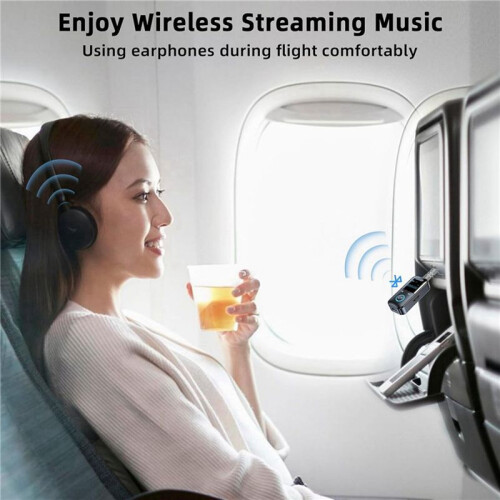 2X  5.4 Transmitter Receiver Wireless Aux  Adapter for TV/Airplane/Car/HiFi/Speaker with Audio Adapter 2