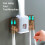Toothbrush Holder Wall Mounted,Toothpaste Dispenser Wall Mounted for Bathroom Automatic Toothpaste Squeezer with Cover 3