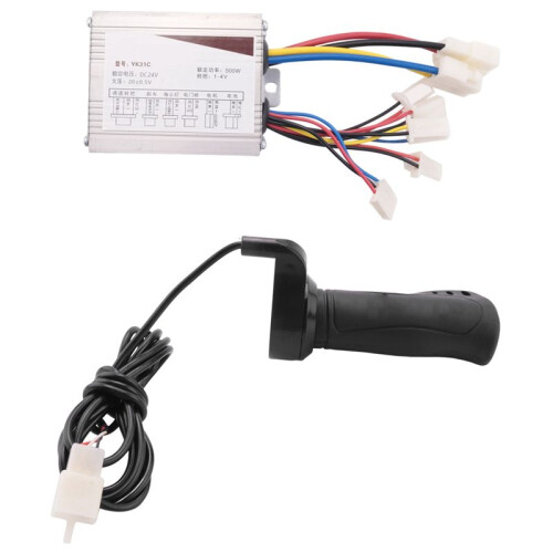 2X 24V 500W  Electric Bike Motor Brushed Controller Box with Brush Controller Long  Turn Handlebar 1