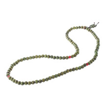 5X Olivgruene Sandelholz-Perlen Buddhistische Mala Halskette Rosenkranz 29 Zoll