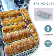 Braadpan van Aluminiumfolie, 50 Stuks Wegwerp -Broodpan met Deksel, Klein Broodblik, Bakvorm, Dessertpancontainer