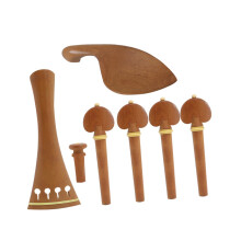 Jujube Wood Violin Accessories Kit with Tailpiece Chinrest Pegs Endpin, Complete Upgrade Set