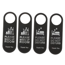 4pcs Double Sided Door Hangers with Do Not Disturb and Make Up Room Signs for Hotel Door Knobs