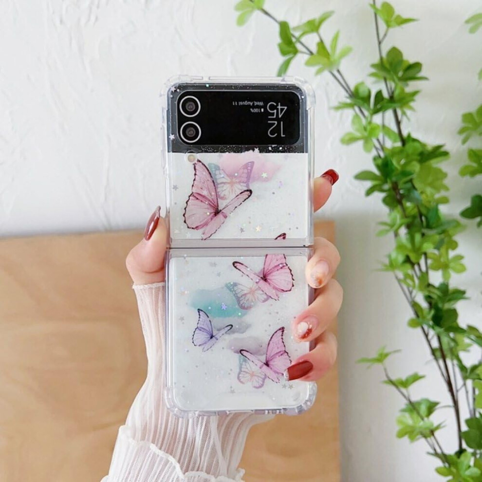 Transparent Shockproof Tpu Slim Protective Case With Camera Protection For Samsung Z Flip 5 Pink 9330225007951