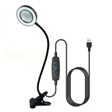 Clip de Lámpara de Escritorio de 48 LED con Luz de Lupa 5X 360Ajustable 3 Modos Luz de Escritorio LED para Cama Escritorio Trabajo Manualidades-2