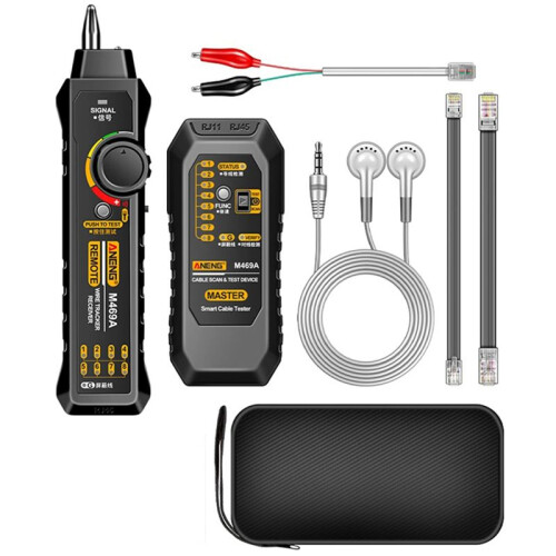 4X ANENG M469A Network Cable Finder RJ45 RJ11 LAN Cable Finder Tester Anti-Interference Testing Black 1