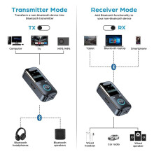 2X 5.4 Transmitter Receiver 2 in 1 Portable Wireless 3.5mm Jack AUX Audio Adapter for TV/PC/Headphones