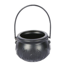48PCS Halloween Witch Pot Plastic Witch Cauldron Black Candy Holder Halloween Decoration Party Favor Decoration