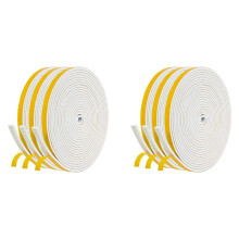 Self Adhesive Foam Tape Door Window Seal Door Draught Excluder Weatherstripping, 6mm Wide x 3mm Thick 6 Pcs Each White