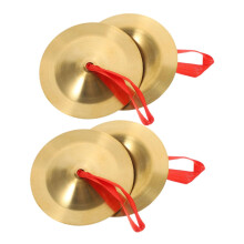 Mini Finger Cymbals for Belly Dance, Copper Alloy with Nylon Straps, Clear Bright Tone
