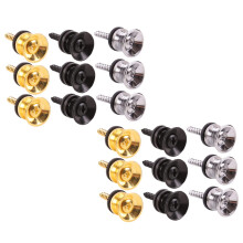 Guitar Strap Locking System with Secure Snap Lock Buttons for Electric Guitar Bass Acoustic Ukulele 18pcs Gold Silver Black