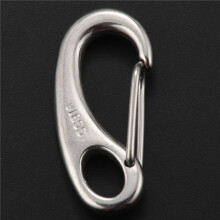 6PCS Boat Marine Stainless Steel Egg Shape Spring Snap Hook Clips Quick Carabiner Outdoor Buckle