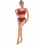 Damen-Badeanzug-Set mit hoher Taille und-Claret M 6