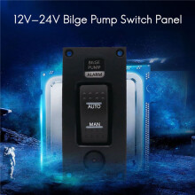 3X 12-24V Bilge Pump Waterproof Alarm Ship Deck Cleaning Control Panel for Boat Bilge Pumps /Off Panel