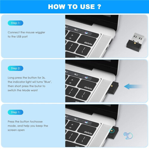 4X USB Mouse Jiggler, Automatic Computer Mouse Mover Jiggler, Keeps Computer Awake,Simulate Mouse Movement 2