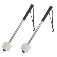 Bass Drum Mallets Set with Stainless Steel Handle Wool Felt Head Warm Tone Percussion 2pcs