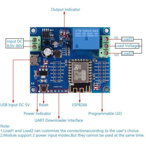 10X WIFI Relay Controller Module,  5V 8V-80V ESP8266 Wireless Controller Module ESP-12F for IOT  Home APP 1
