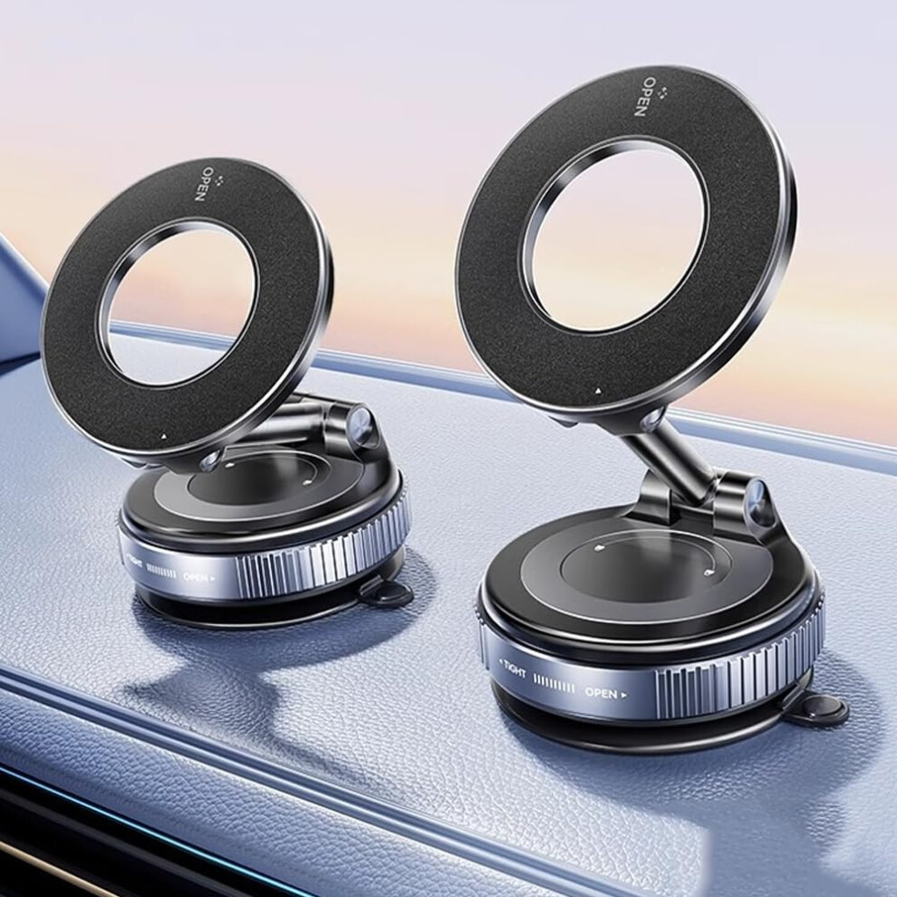 Magnetic Phone Holder With Vacuum Lock And 360 Rotating Arm, Magsafe Car Mount For Iphone And Android 9073542717898