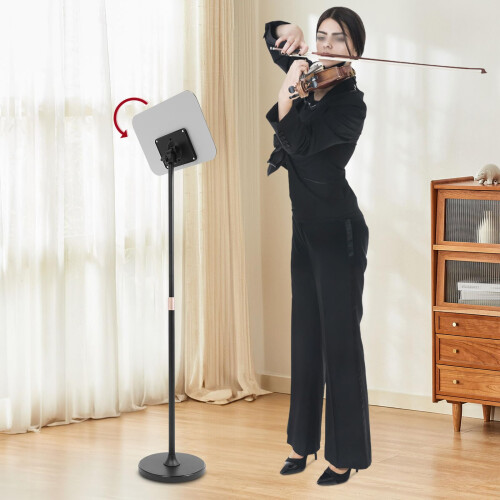 Adjustable Foldable Sheet Music Stand with Laptop Holder for Performance and Presentation 2