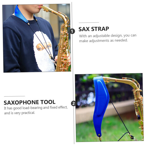 Blue Saxophone Shoulder Strap Harness with Comfortable Support and Adjustable Fit for Musicians 1