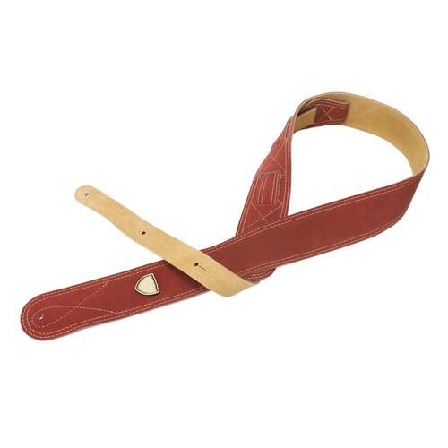 Soft PU Leather Guitar Strap with Breathable Design Wide-red