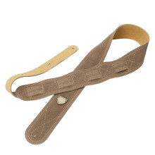 Praktischer Gitarrengurt aus Leder mit rutschfestem-braun