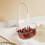 Vegetable Washing Bowl Foldable Handle Fruit Strainer-White A 4